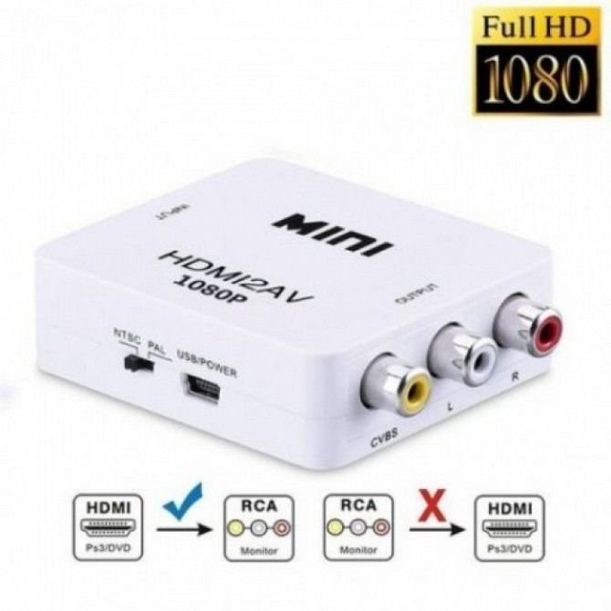 Адаптер HDMI to AV RCA переходник конвертер 720p/1080p Київ - изображение 1