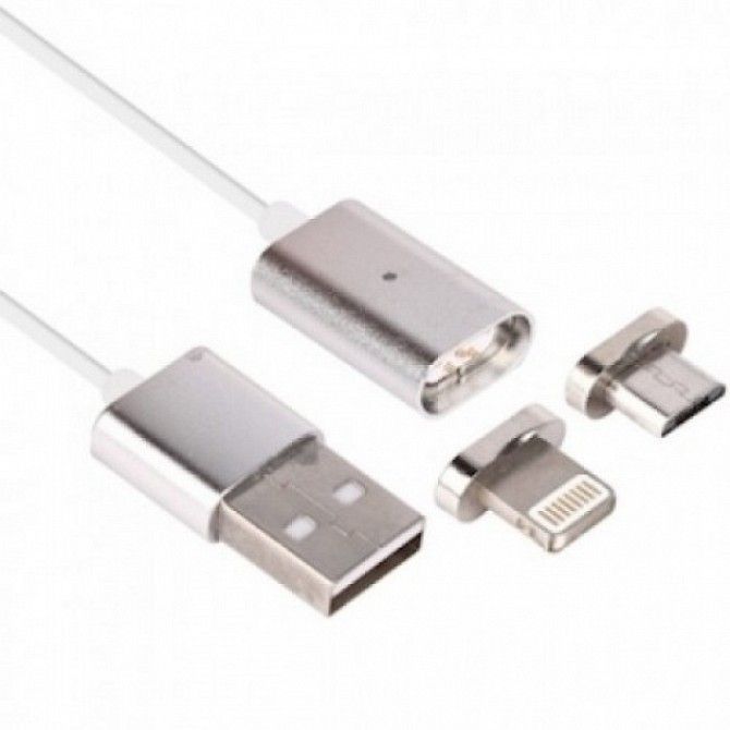 Магнитный кабель 2в1 для Android и Iphone Magnetic micro USB - Iphone Cable Киев - изображение 1