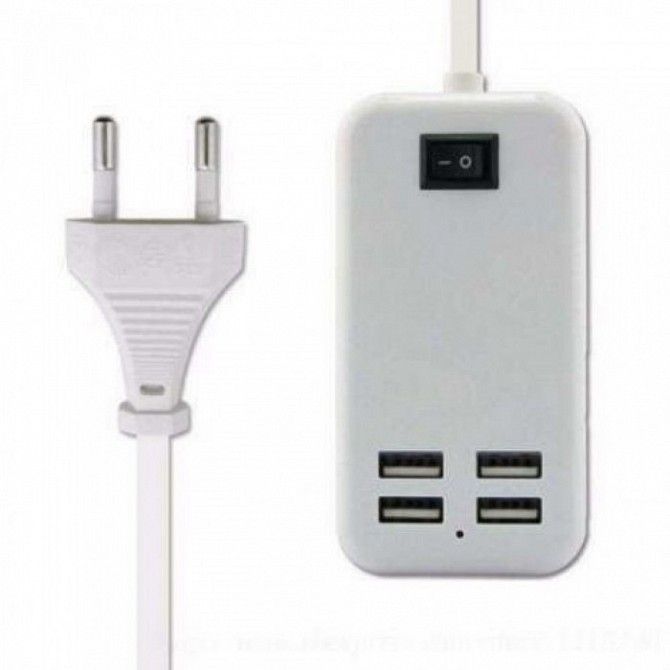 Адаптер блок питания зарядное устройство на 4 USB порта usb hub 220v Київ - изображение 1