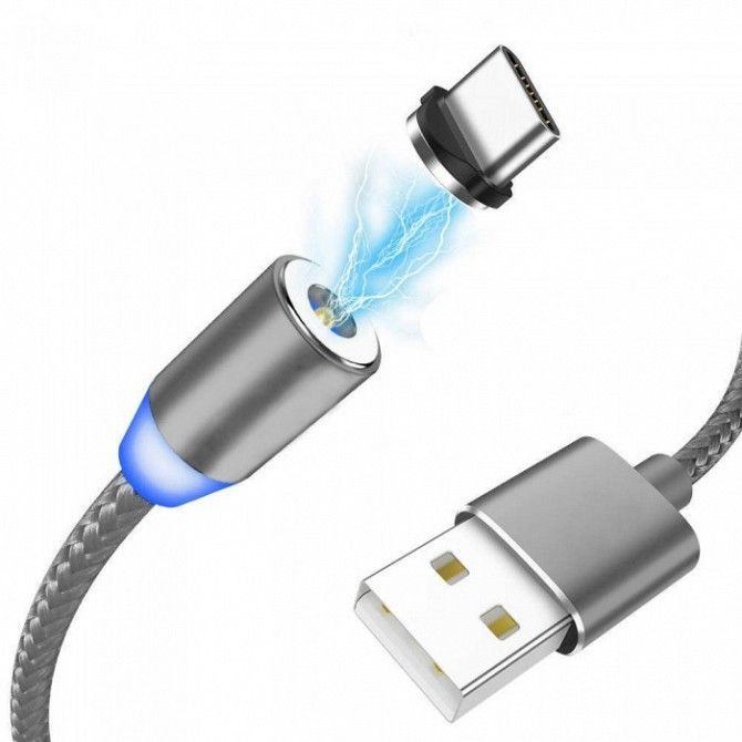 Магнитный кабель USB Type-C серый Киев - изображение 1