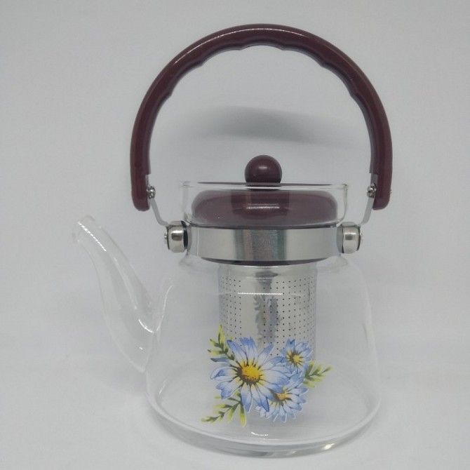 Стеклянный чайник-заварник Flora 9908Y4-2 (800 мл) Киев - изображение 1