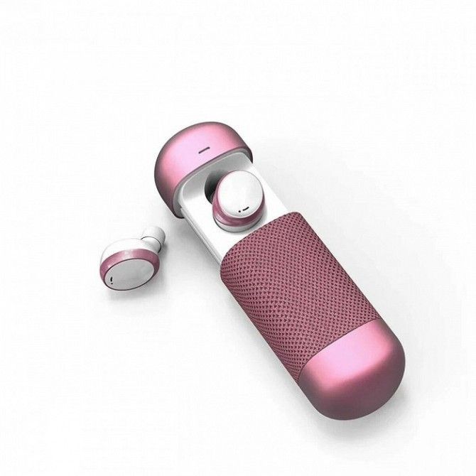 Беспроводные стерео наушники TWS 206 Bluetooth + бокс Розовые Киев - изображение 1