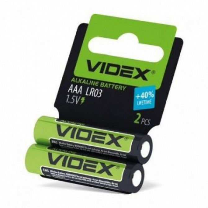 Батарейка щелочная VIDEX LR03 (AAA) 1.5V минипальчиковая 1шт Київ - изображение 1