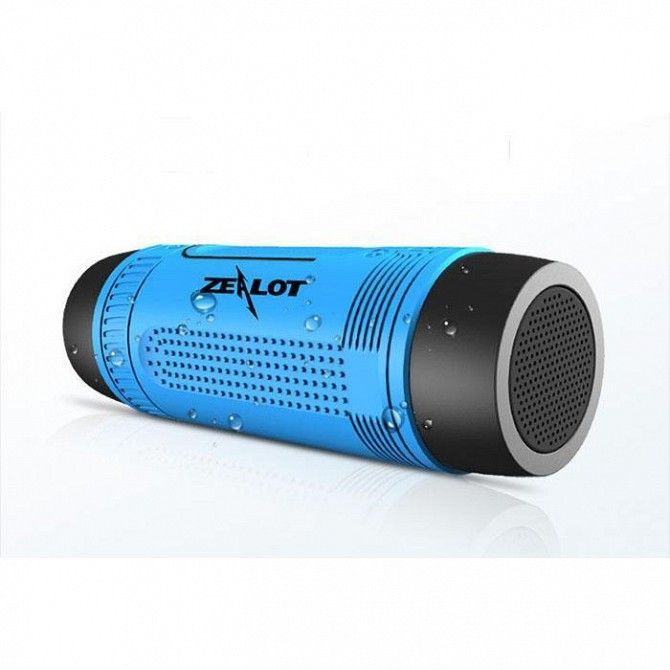 Портативная Bluetooth колонка Zealot S1 с функцией power bank и фонариком Синяя Киев - изображение 1