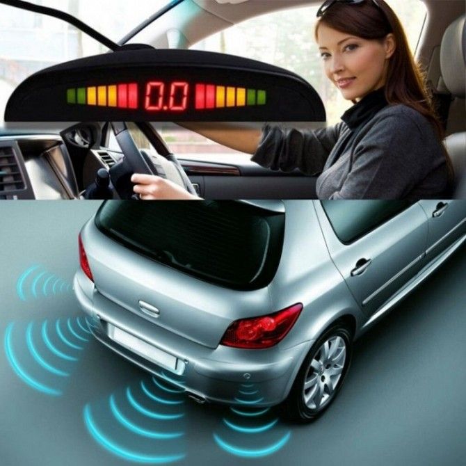 Парктроник автомобильный UKC на 8 датчиков + LCD монитор (тёмно серые датчики) Киев - изображение 1