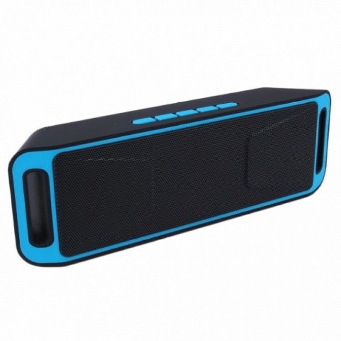 Портативная bluetooth MP3 колонка SPS SC-208 BT Чёрная с синим Киев - изображение 1