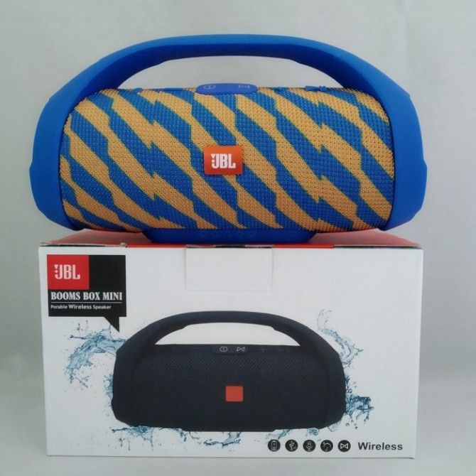 Портативная bluetooth колонка влагостойкая JBL Boombox B9 mini FM, MP3, радио Жёлто-Синяя Киев - изображение 1