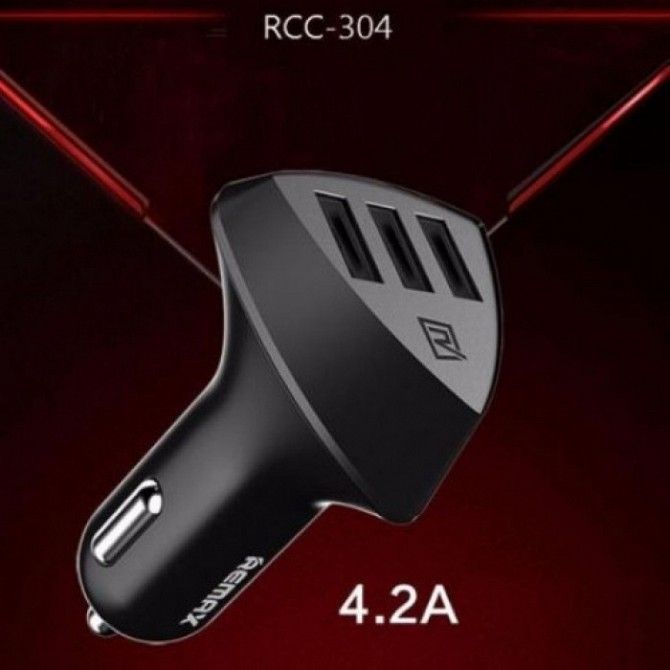 АЗУ авто зарядное 3 юсб 4.2 А - Remax RCC-304 Alien 3 USB car charger Киев - изображение 1