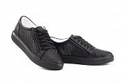 Женские кеды кожаные летние черные Yuves 591 Black Перфорация Мелитополь