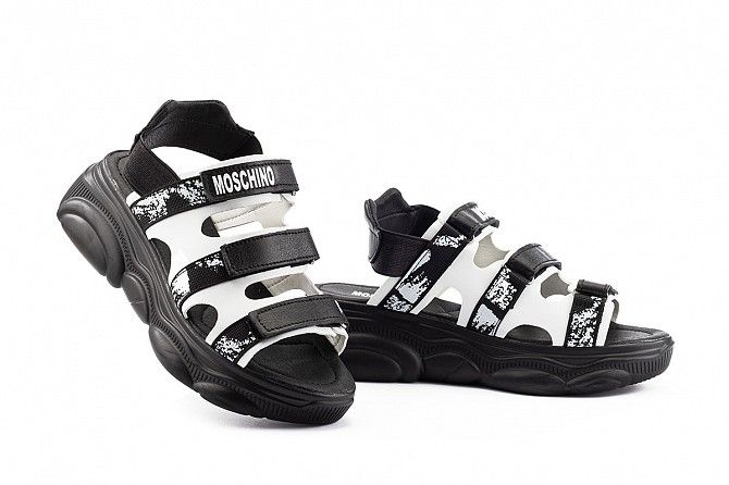 Женские босоножки кожаные летние черные Best Vak Moschino Л 67-01 Black Мелитополь - изображение 1
