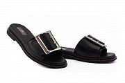 Женские шлепанцы кожаные летние черные Mkrafvt Fashion Ш-28 Мелитополь