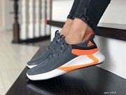 Женские кроссовки серые с белым и оранжевым 9355 Мелитополь