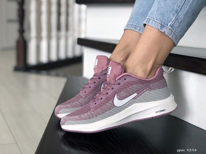 Женские кроссовки фиолетовые с серым Flyknit Lunar 9394 Мелитополь - изображение 1