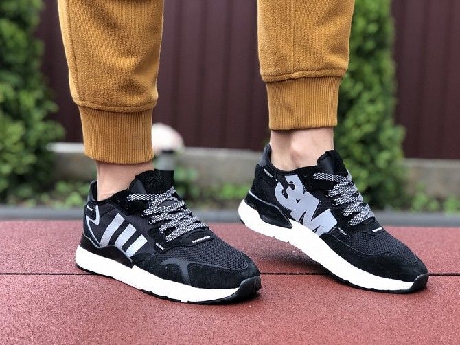 Женские кроссовки черные с белым Boost 3M 9445 Мелитополь - изображение 1