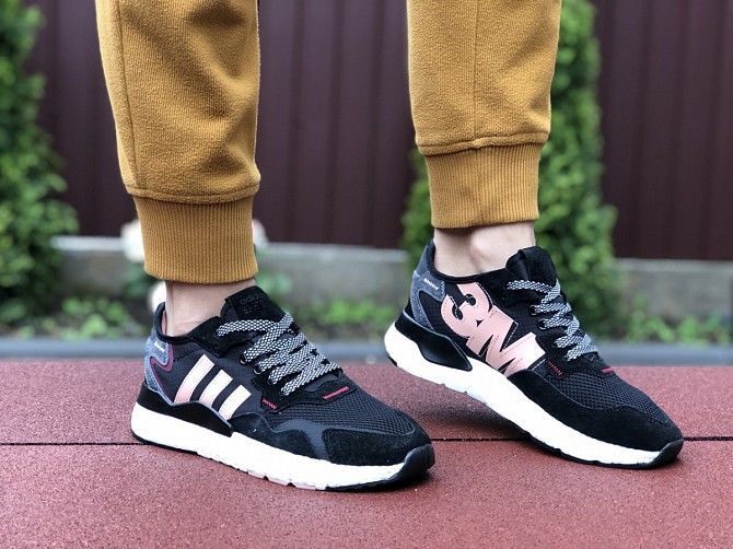 Женские кроссовки черные с белым и пудрой Boost 3M 9446 Мелитополь - изображение 1