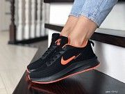 Женские кроссовки черные с оранжевым Flyknit Lunar 9395 Мелитополь