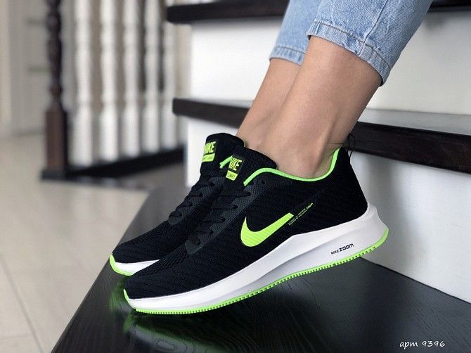 Женские кроссовки черные с салатовым Flyknit Lunar 9396 Мелитополь - изображение 1