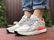 Мужские кроссовки белые с серым и оранжевым Boost 3M 9433 Мелитополь