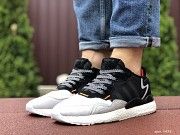 Мужские кроссовки белые с черным Boost 3M 9438 Мелитополь
