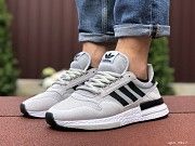 Мужские кроссовки светло серые с черным Zx 500 Rm 9367 Мелитополь