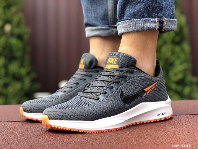 Мужские кроссовки серые с белым Flyknit Lunar 9385 Мелитополь - изображение 1