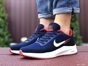 Мужские кроссовки темно синие с белым Flyknit Lunar 9386 Мелитополь