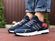 Мужские кроссовки темно синие с белым и красным Jogger Boost 9370 Мелитополь