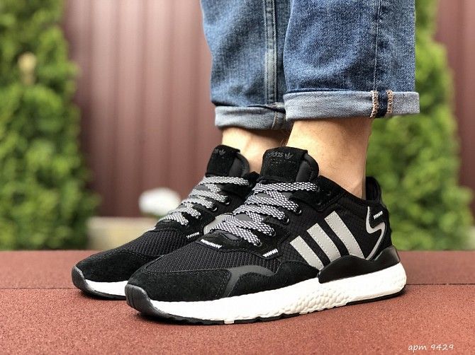 Мужские кроссовки черные с белым Boost 3M 9429 Мелитополь - изображение 1