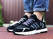 Мужские кроссовки черные с белым Jogger Boost 9371 Мелитополь