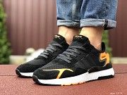 Мужские кроссовки черные с белым и оранжевым Jogger Boost 9374 Мелитополь