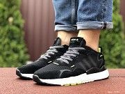 Мужские кроссовки черные с белым и салатовым Boost 3M 9435 Мелитополь