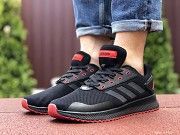 Мужские кроссовки черные с красным 9412 Мелитополь
