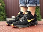 Мужские кроссовки черные с оранжевым Flyknit Lunar 9384 Мелитополь