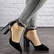 Туфли женские черные Kenzi на каблуке 1651 (38 размер) Мелитополь