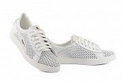 Женские кеды кожаные летние белые Yuves 10 White Перфорация Мелитополь