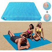 Пляжная подстилка покрывало анти-песок NBZ Sand Free Beach Mat для моря и пикника 200x150 см Blue Киев