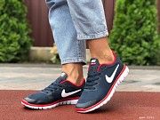 Женские кроссовки темно синие с белым и красным Run 9541 Мелитополь