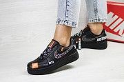 Женские кроссовки черные Air Force 1 Just Do It 8074 Мелитополь