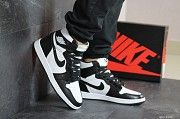 Мужские кроссовки черно-белые Air Jordan 1 Python 8150 Мелитополь