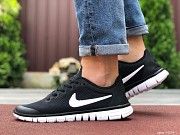 Мужские кроссовки черные с белым Run 9534 Мелитополь