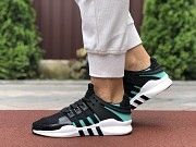 Женские кроссовки черные с белым и зеленым 9606 Мелитополь