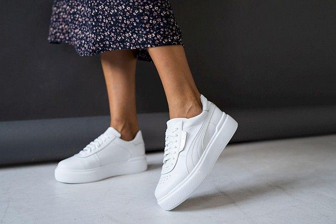 Женские кеды кожаные весна/осень белые Yuves 110 White Leather Мелитополь - изображение 1