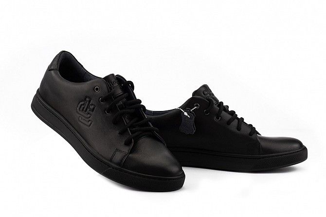 Мужские кеды кожаные весна/осень черные Clubshoes 20/4 Мелитополь - изображение 1