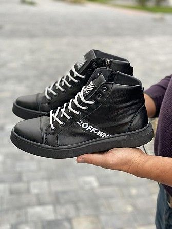 Мужские кеды кожаные зимние черные CrosSAV 325 Casual Мелитополь - изображение 1