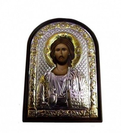​​Греческая серебряная икона Спаситель Киев - изображение 1