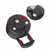 Телескопический Usb кабель 3 в 1 Lightning с Micro Usb и Type-C 1,2м SC1 SKL25-223343 Киев