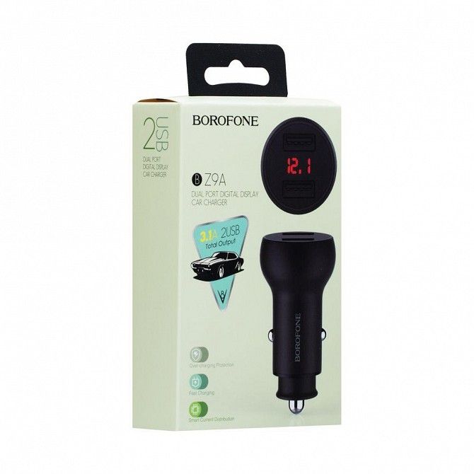 Авто зарядное устройство Borofone BZ9A Digital Display 2USB 2.4A SKL11-229318 Киев - изображение 1