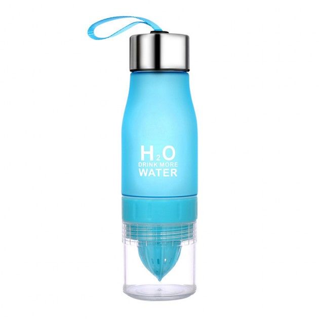 Бутылка для воды и напитков H2O Water Bottle с соковыжималкой 650 мл голубая SKL11-187054 Киев - изображение 1