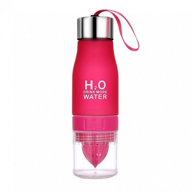 Бутылка для воды и напитков H2O Water Bottle с соковыжималкой 650 мл розовая SKL11-187051 Київ - изображение 1