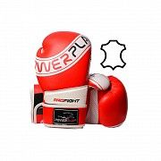Боксерські рукавиці PowerPlay 3023 A Червоно-Білі, натуральна шкіра 10 унцій SKL24-143895 Киев